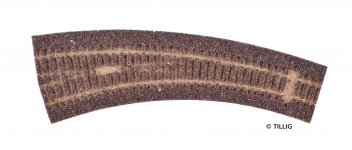 TILLIG 86522 - H0 Gleisbettung Elitegleis dunkel (braun) für linke Innenbogenweiche 29,3°